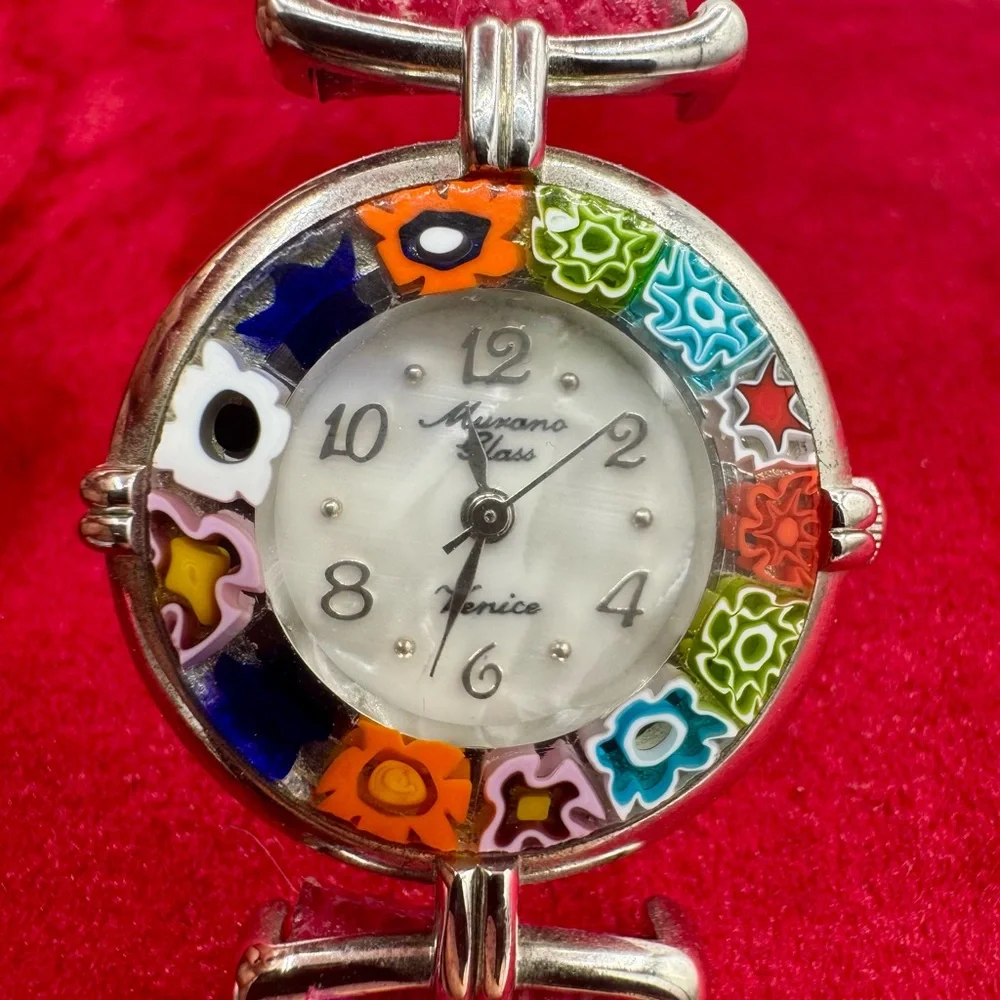 Vintage Murano Glass Millefiori Women’s Quartz‎ Watch Italian Art Glass Dial